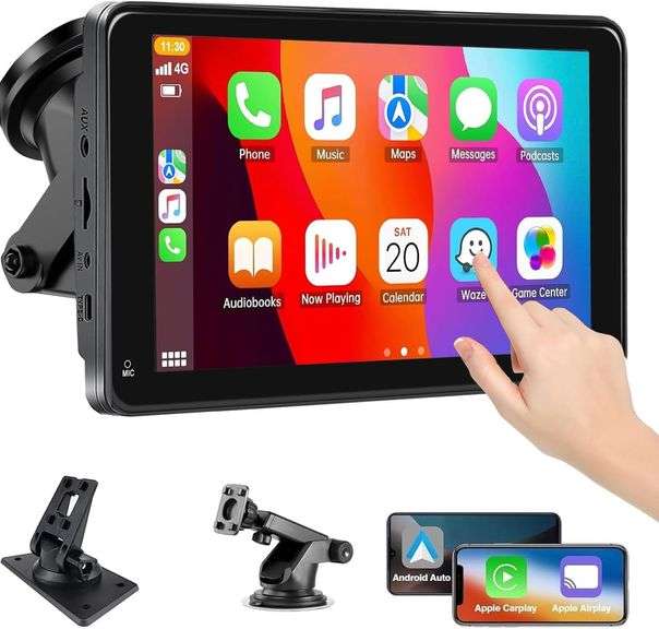 Écran Voiture CarPlay Android Auto 7 Pouces – Sans Fil, Bluetooth, FM, AUX – Avec Caméra De Recul 1080p Et Carte TF 64 Go
