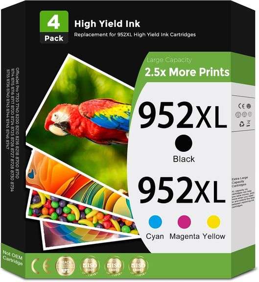 4PK 952/952XL Ink Cartridges For HP OfficeJet Pro 8710, 7740, 8210, 8720 – True Image