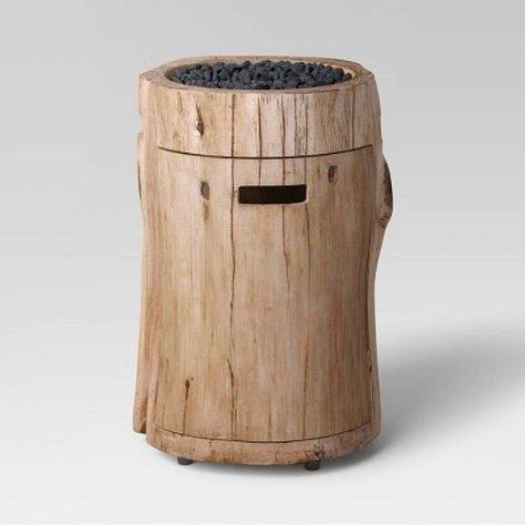 Weathered/Natural Finish Large LP Round Outdoor Fire Column Natural ...