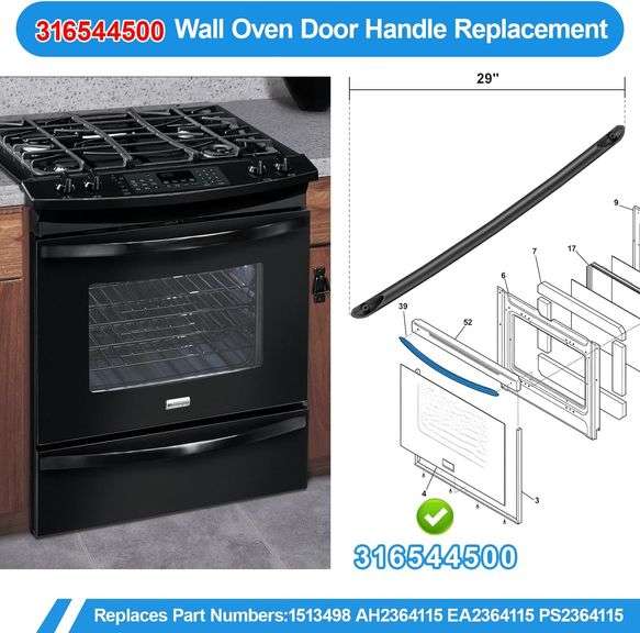 Generic Upgraded 316443601 Oven Door Handle Replacement Compatible With Kenmore - View #5