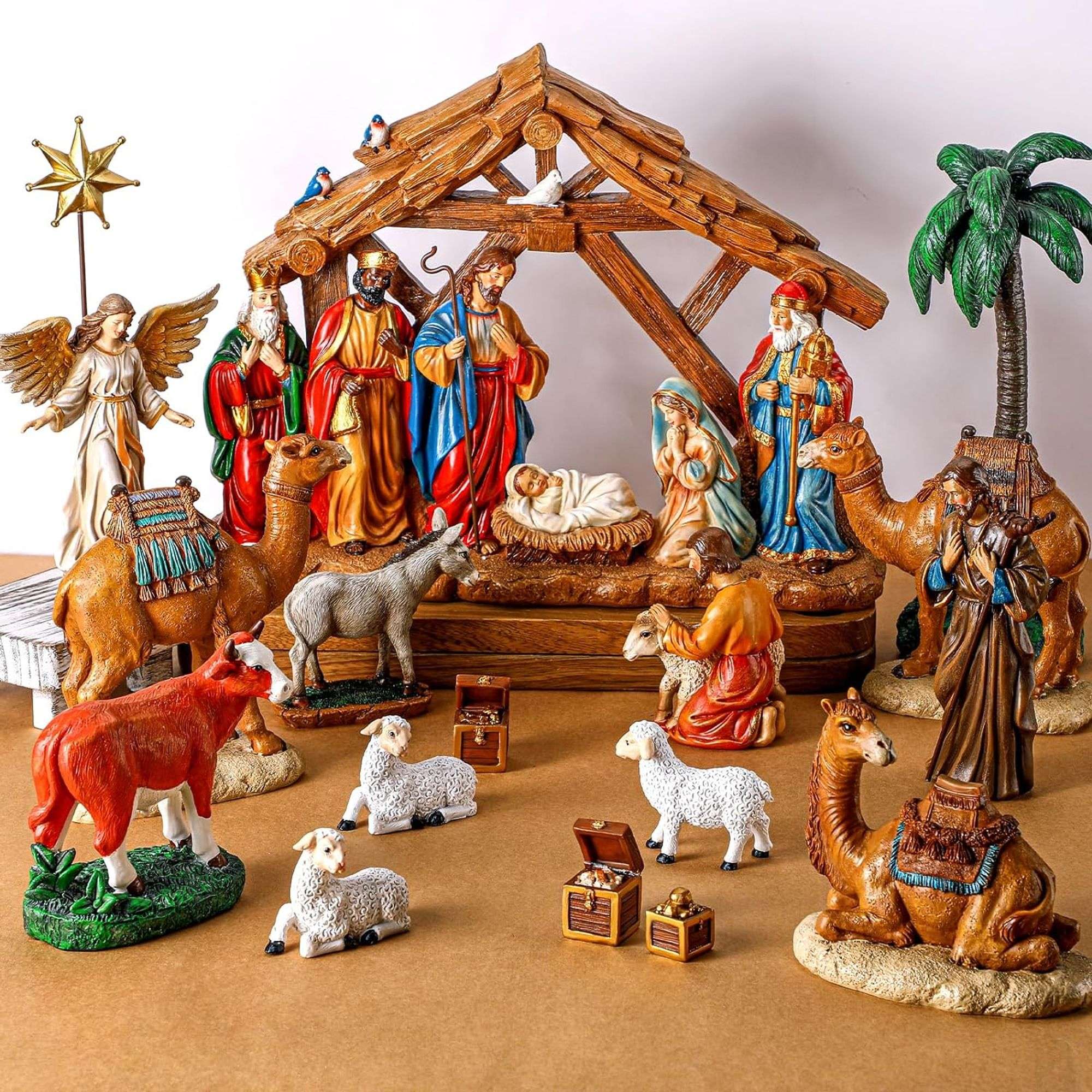 Barydat Nativity Set for Christmas Indoor,7 Inch Scale Nativity