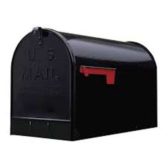 Stanley Extra Large Black Steel Post Mount Mailbox - Lockable With Cover