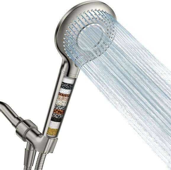 FEELSO Filtered Shower Head With Handheld - High Pressure, 3 Spray Modes, 15-Stage Filter For Hard Water, Removes Chlorine, Matte Black - View #3