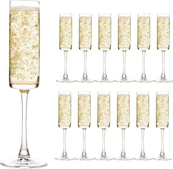 Set di 6 flute da Champagne 12cl in vetro ultra trasparente