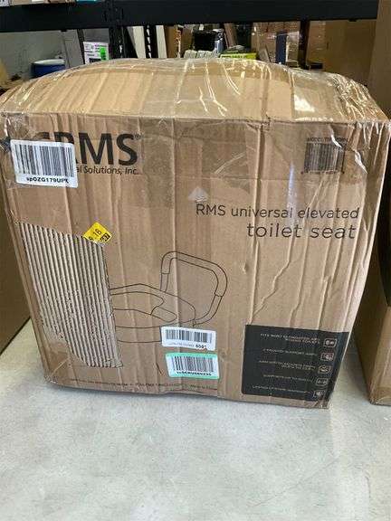 RMS Raised Toilet Seat - 5 Inch Elevated Riser with Adjustable Padded ...