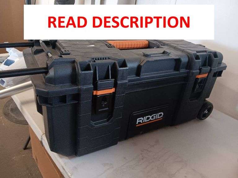 Ridgid tool box with wheels Matthews Auctioneers