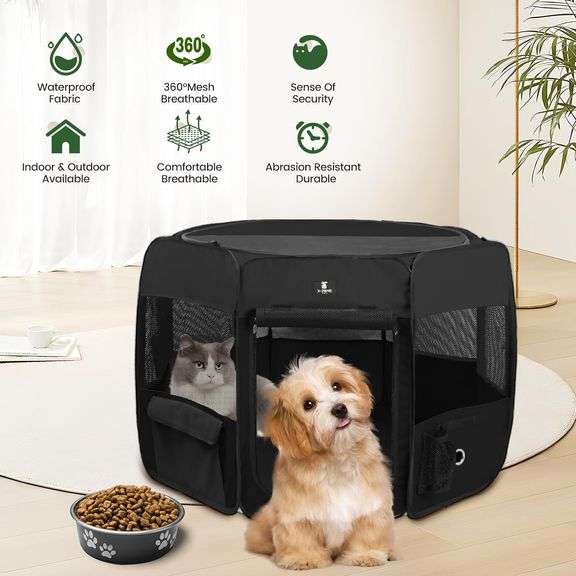 XZONE PET Portable Foldable Pet Dog Cat Playpen Crates Kennel/Premium