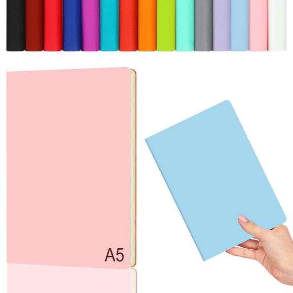 Chivertion 15 Pcs A5 Soft Cover Journals for Writing 128 Page Lined Journal Notebook Bulk Leather Ruled Journaling Notebooks Writing Drawing Journal Lay Flat Diary for Women Men, 5.7 x 8.2, Colorful
