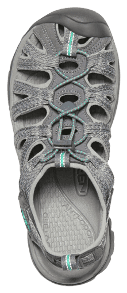 KEEN Whisper Sandals for Ladies - Grey/Peacock Green - 8M