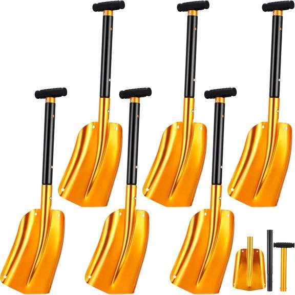 (3) 33 Folding Snow Shovel for Car, Portable Telescopic Snow Scoop Shovel, Emergency Aluminum Shovel for Digging, Camping, Skiing, Snowmobiles, Snow Camping