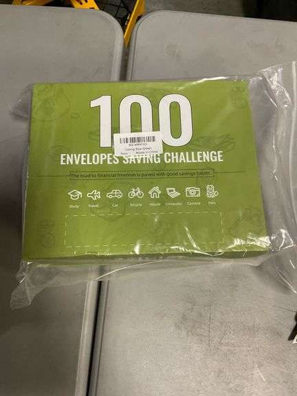 100 Envelopes Money Saving Challenge Box- 100 Envelope Challenge Kit to Save 20000 dollars, Saving Money Organizer for Cash, Petty Cash Box with 100 cash Envelopes for Budgeting (green)