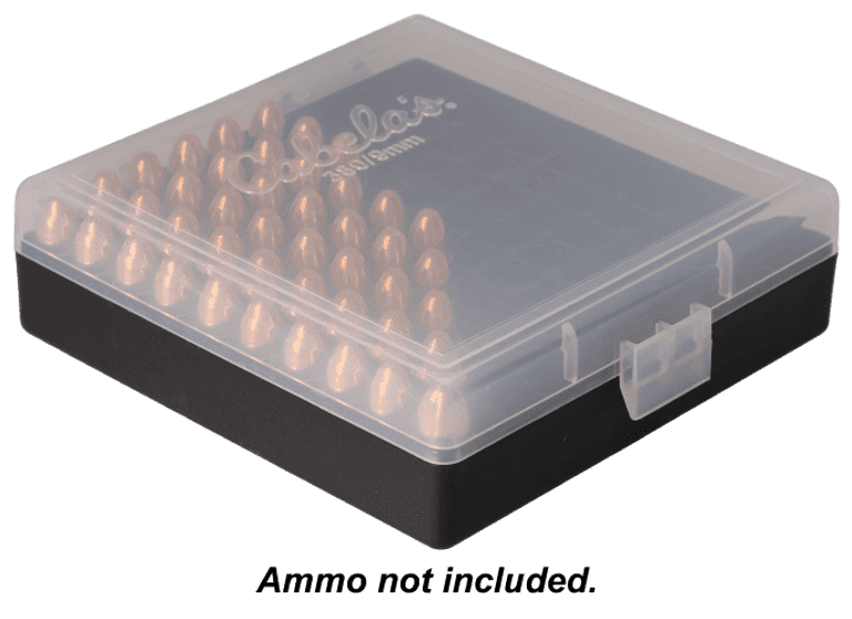 Cabela's Pistol Caliber-Specific Ammo Box - Black Ammo Box with Clear ...