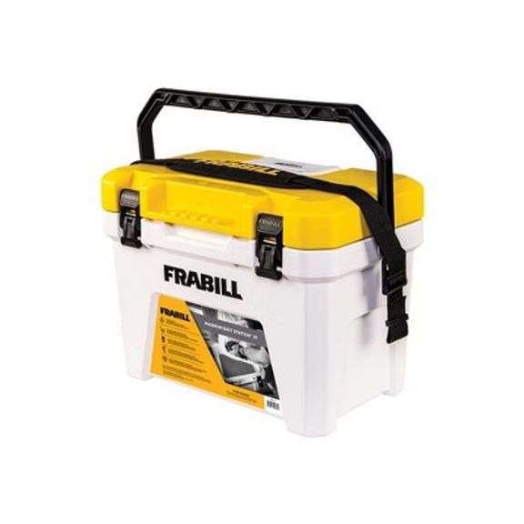 Frabill FRBBA219 19qt Heavy Duty Organizing Tackle Box Bait Station w/ 2 Speed Aerator