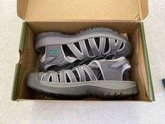 KEEN Whisper Sandals for Ladies - Grey/Peacock Green - 8M