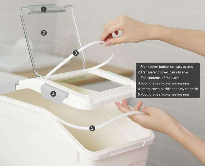 2 Pack Dog Food Storage Container with Scoop,Large Airtight Pet Dog