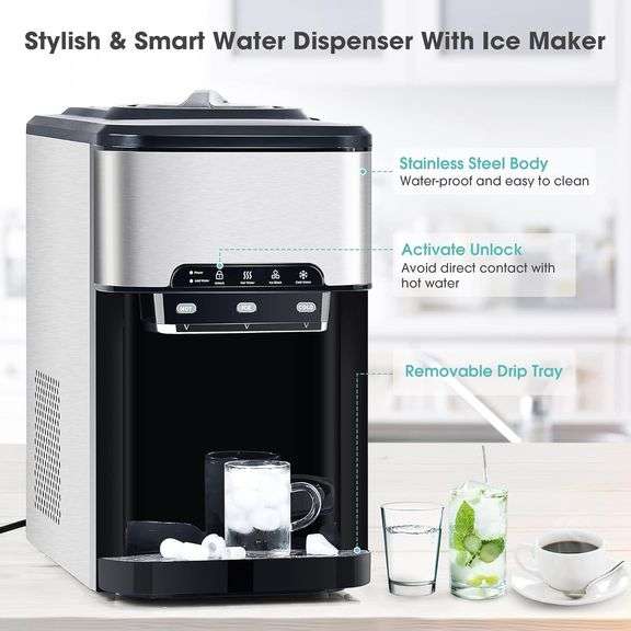 Automatic Dispense Countertop Ice Maker, Portable Water Cooler, Quick 6
