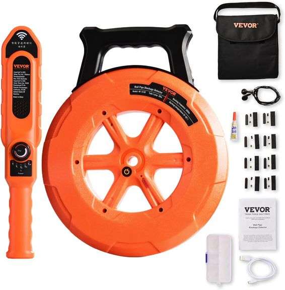 Pipe Blockage Detector Locators 100ft/30m Waterproof For PVC Plastic Metal