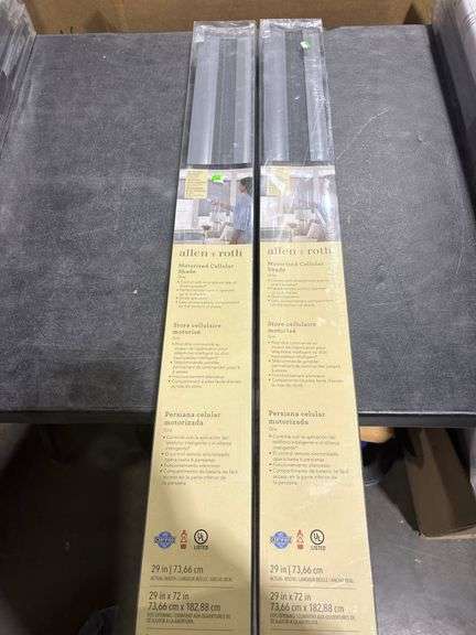 Allen Roth Motorized Shades (2)allen + roth Motorized Cellular Shade 29-in x 72-in Gray Blackout ...