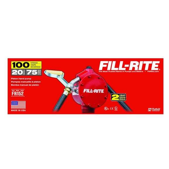Fill-Rite FR152 Fuel Transfer Piston Hand Pump w/Discharge Hose, Nozzle ...