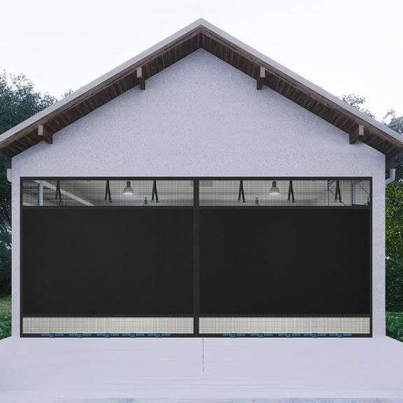 SOLODOTO Privacy Garage Door Screen For 2-Car 16x7 FT – Heavy-Duty