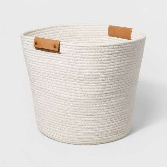 Decorative Coiled Rope Basket Cream - Brightroom