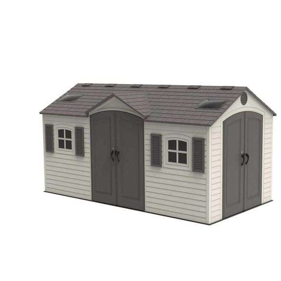 15 ft. X 8 ft. Resin Double Door Storage Shed