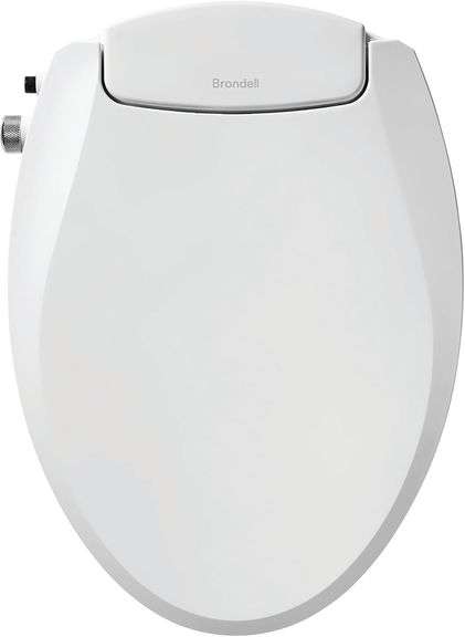 Brondell Bidet Toilet Seat Non-Electric Swash Ecoseat, Fits Elongated Toilets, White - Dual Nozzle System, Ambient Water Temperature - Bidet with Easy