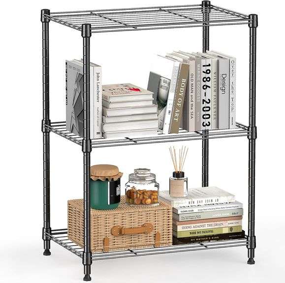 MZG 450 lbs Steel Storage Shelving 3-Tier Utility Shelving Unit Steel Organizer Wire Rack for Home,Kitchen,Office 30 D x 45 W 67 H (cm)