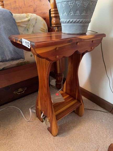 Cedar side table - Matthews Auctioneers
