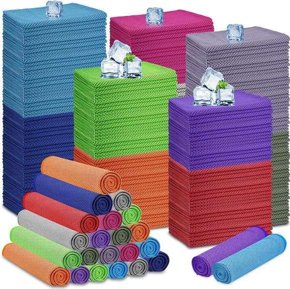 MENOLY 200 Packs Cooling Towels Bulk, Cooling Towels for Neck and Face ...