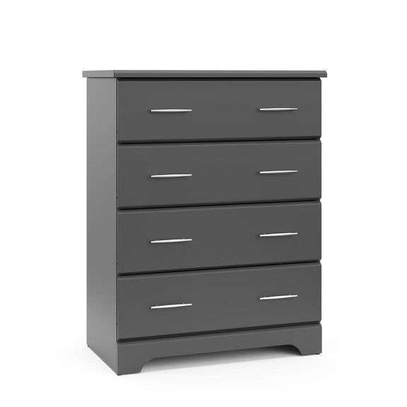 Brookside 4-Drawer Gray Dresser 39.76 in. H x 30.91 in. W x 16.73 in. D