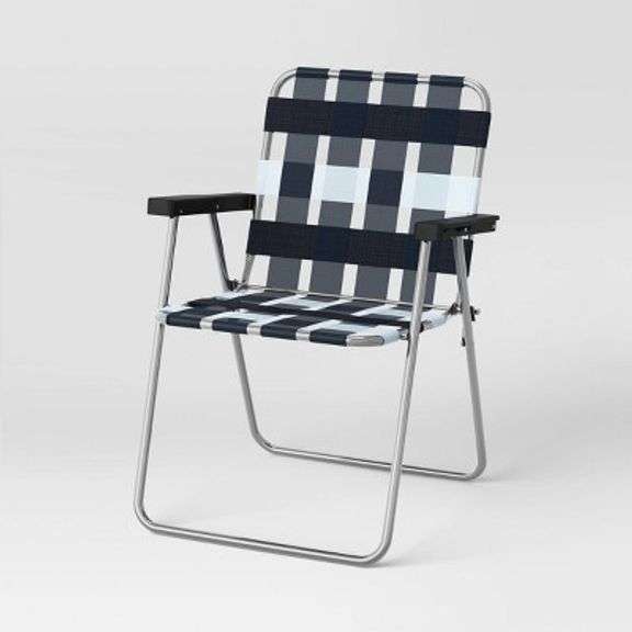 Webstrap Folding Patio Chair Gray - Room Essentials ?