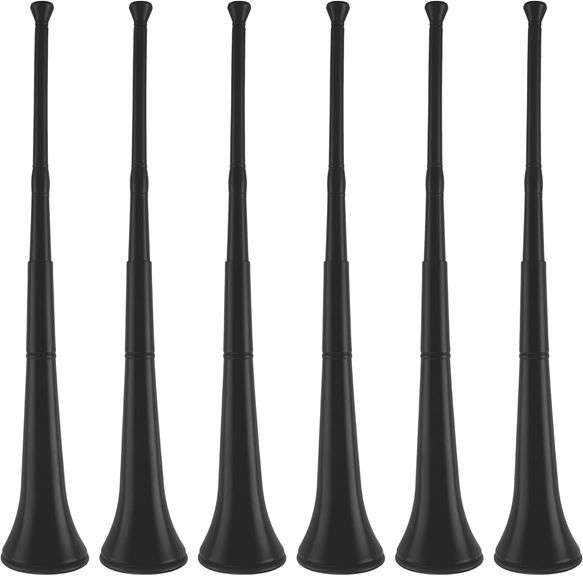Hoarost 6 Pcs 28 Inch Collapsible Stadium Horn Plastic Vuvuzela Trumpet Horn Blow Noise Maker for Sporting Events Sports Themed Party Supplies (Color