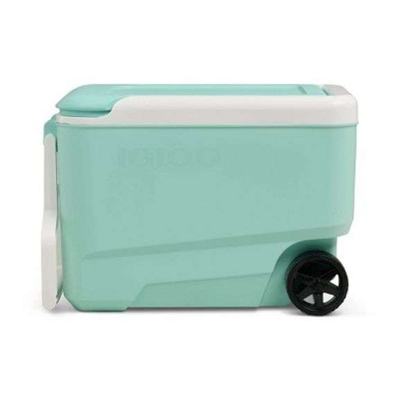 Igloo Wheelie 53 Cans/38qt Rolling Cooler - Seafoam: Odor-Resistant, Stain-Resistant