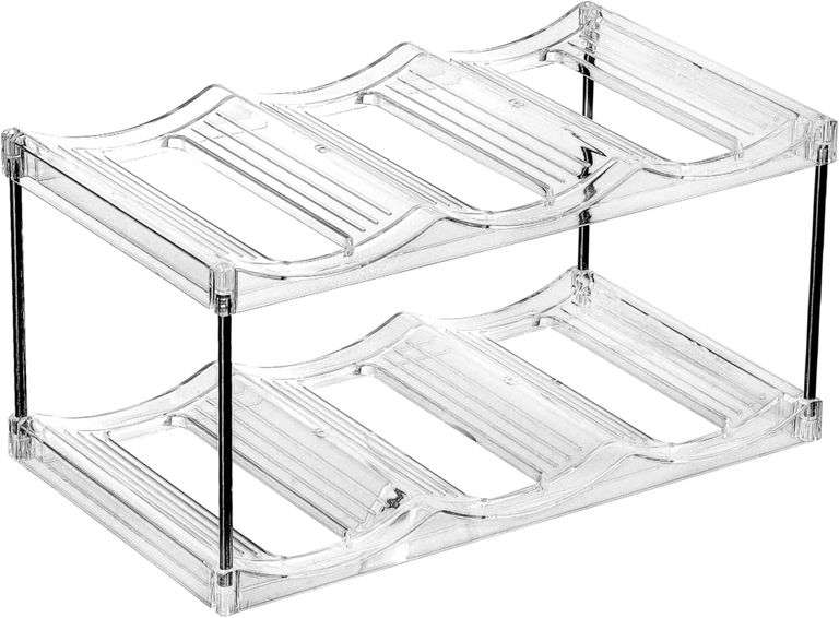 IEEK Plastic Stackable Bottle Storage Holder Rack,Free-Standing Water ...