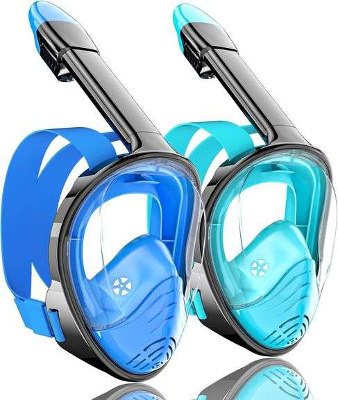 QingSong Full Face Snorkel Mask for Adults & Kids, Foldable Snorkeling ...