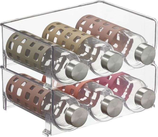 mDesign Modern Plastic Stackable Vertical Standing Water Bottle Holder ...