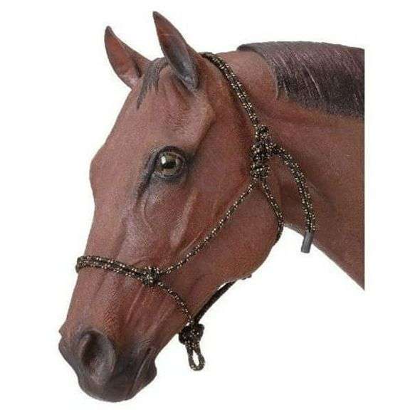 Tough 1 Horse Poly Rope Tied Halter, Black