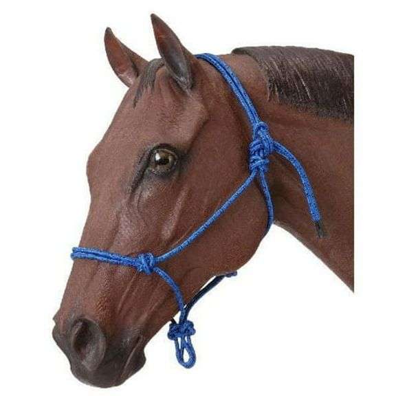 Tough-1 Poly Rope Tied Halter - Royal Blue - Horse