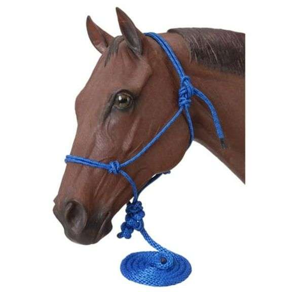 Tough 1 Poly Rope Tied Halter with Lead, Royal Blue