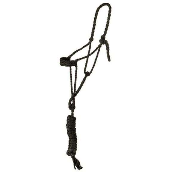 Tough 1 Mule Tape Halter w/10ft Lead Black
