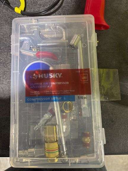 Kit Accessoires 20 Pièces Pour Compresseur Husky - Avec Mallette, Neuf En Boîte Ouverte