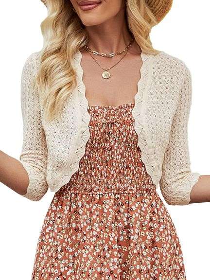 Shrug Cardigan For Women For Women Women's Classic 3/4 Sleeve Open