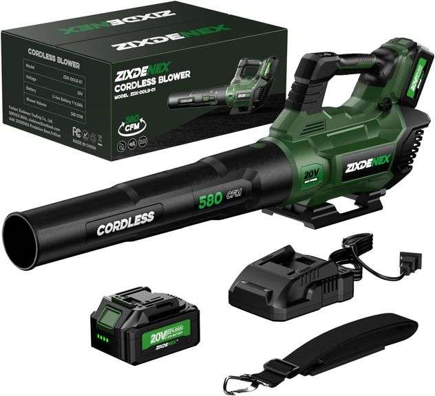 FAJOMRI Leaf Blower Cordless - 580CFM/160MPH Electric Leaf Blower With 2 X 4.0Ah