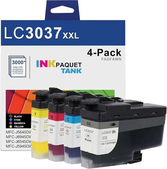 LC3037 BK/C/M/Y Ink Cartridges High Yield 4-Pack (Black/Cyan/Magenta ...
