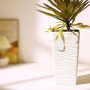 Worth Garden 22" Tall Planters Set of 2 - Plastic White Square Plant Pots -