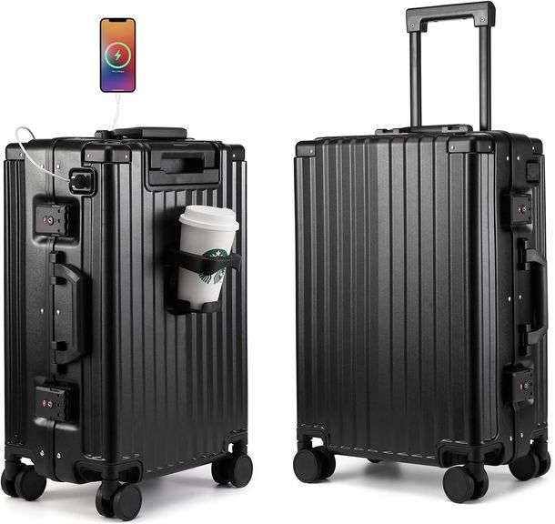 Hard Shell Carry On Luggage 22x14x9, Black