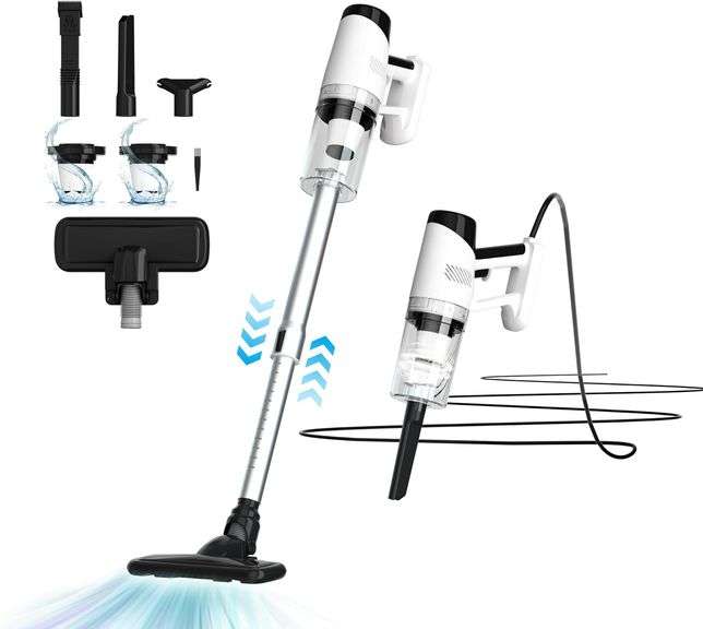 SpeedBoost Corded Stick Vacuum, Long Power Corded Vacuum, Powerful Suction Lightweight Small Vacuum Cleaner, 8 in 1 Convenient Handheld Vacuum for Pet