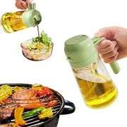 OSFRIAGE 470 ml Oil Sprayer for Cooking, 2 in 1 Oil Spray and Oil Container,Food-grade 2-in-1 Glass Oil Sprayer and Dispenser for Cooking, Kitchen,Air