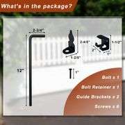 KUPAO 12" Cane Bolt Gate Drop Rod, Heavy Duty Gate Latch for Wooden Fence,
